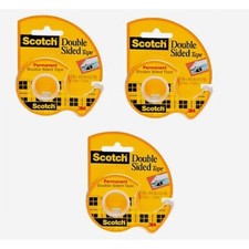 Scotch Double Sided Tape "1/2W. x450In. Permanent Transparent 3-Pack