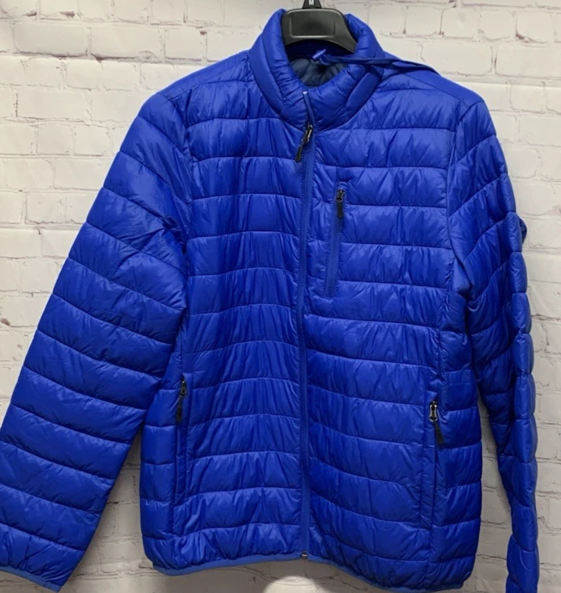 Club Room Macy's Medium Mens Quilted Packable Puffer Jacket Blue NEW