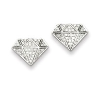 Sterling Silver Diamond Screwback Post Earrings. Carat Wt- 0.22ct (9mm X 12mm) on sale Sterling Silver Diamond Screwback Post Earrings. Carat Wt- 0.22ct (9mm X 12mm) on sale