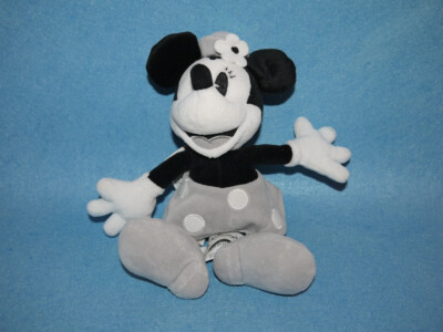 Minnie Maus Walt Disney Parks Disneyland Schwarz Weiss Retro Steamboat Stofftier