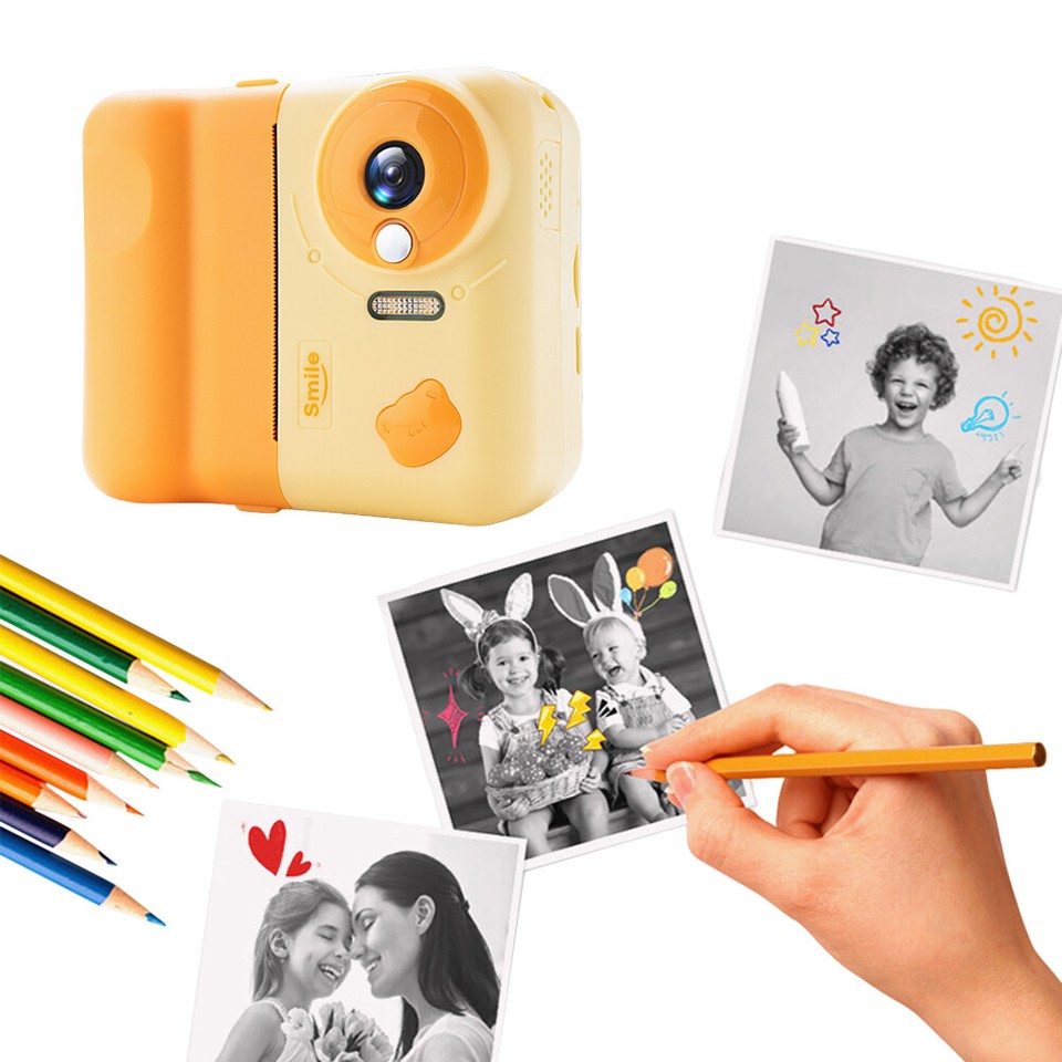 HD 1080P Kids Mini Instant Print Camera 2.4 IPS Screen with 3 Rolls ...