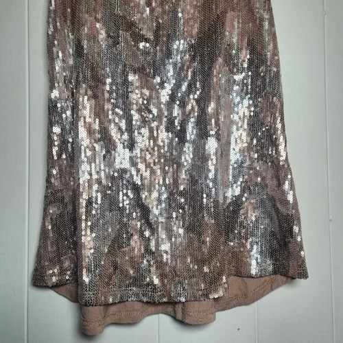 2B BeBe Golden Pewter Sparkly Sequin Racerback Tank Size XS Y2k - Picture 7 of 15