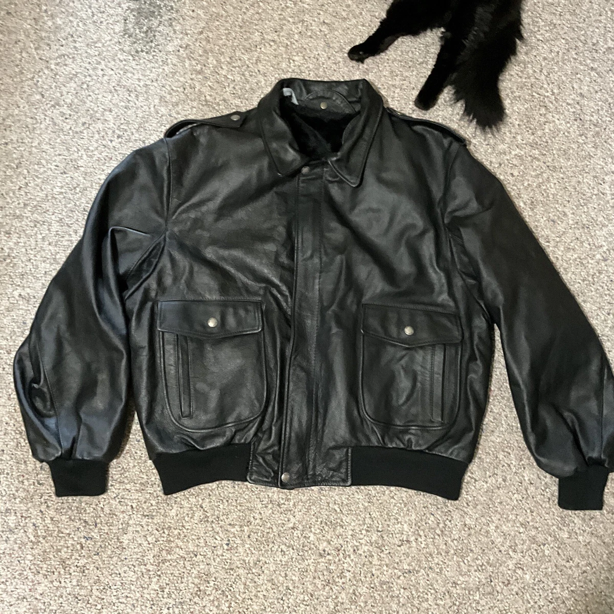Vera Pelle Black Leather Outer Shell Coats, Jackets & Vests for