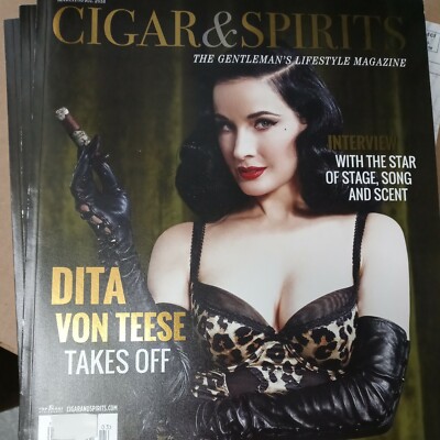 Cigar & spirits,Dita Von Reese takes off march /April 2018