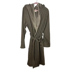 UGG Hooded Plush Robe Size L/XL Gray Soft Cozy Plush Warm Bathrobe #88276