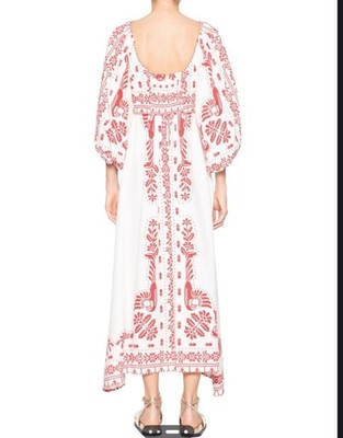 green emerald velvet dress Coconut Tree Embroidered Maxi Dress  FARM Rio