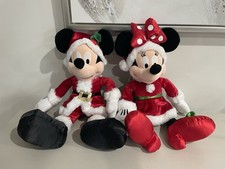 Disney Parks Mickey Mouse  Minnie Mouse Christmas Holiday 18  Plush Set New