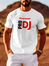 Men'S Pioneer Pro DJ Graphic T-Shirt - Bold Red & Black Music Note & DJ Contro