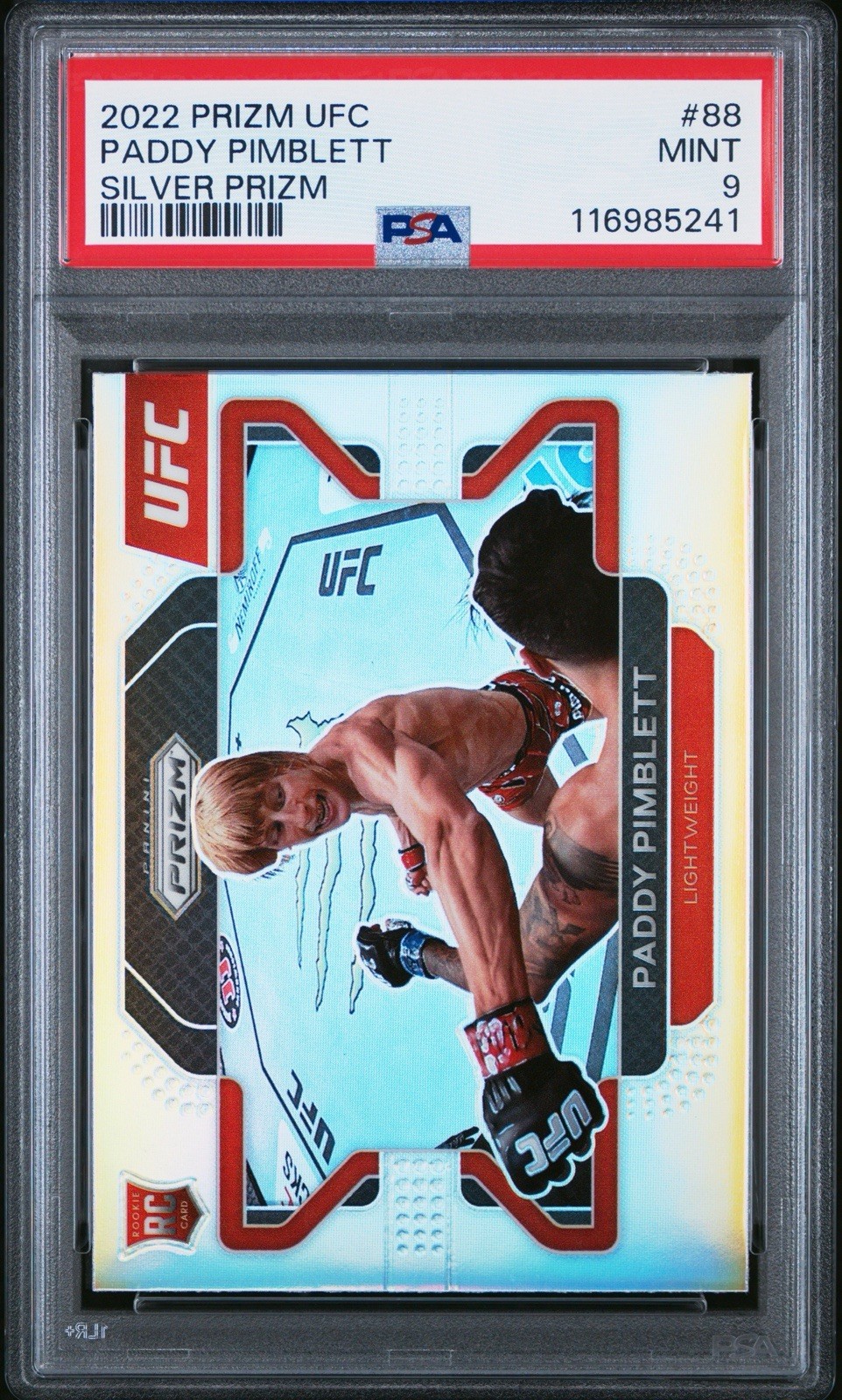 2022 Panini Prizm UFC Paddy Pimblett Silver Prizm RC PSA 9 #88