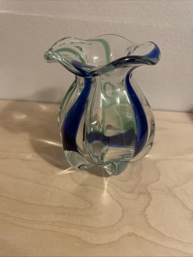 Vintage Small Venetian Murano Glass 4” Vase -