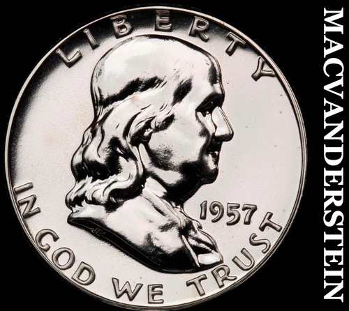 1957 Silver Franklin Half Dollar - Choice Gem Proof  Lustrous  No Reserve  #i142
