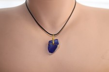 Kauai Creations Sea Glass Necklace Blue On White