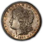1881-S $1 Morgan Silver Dollar - Colorful Original Toning - BU - SKU-D7461