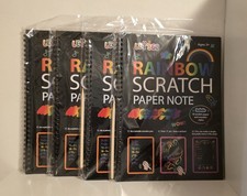 4 Pack Rainbow Scratch Arts Drawing Notebook for Kids Drawing Pad, Large
