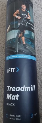 iFIT Non-Slip Treadmill Mat 40 x 80 in, 4mm PVC, Black Gym & Training