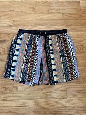 Be Fresh Men s Layback Recycled Board Shorts Medium Multicolor Zigzag Pattern