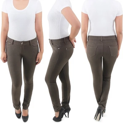 Damen Skinny Jeggings Treggings Hüfthose Stretch Leggings Slim Fit Hose Röhre - Bild 1 von 4
