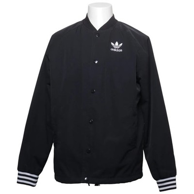 Adidas, Bomberjacke, Herren, Größe: M, Schwarz/Weiß, Polyester, Einfarbig #0ZI