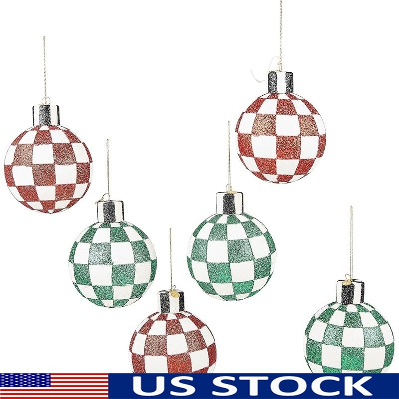 Unique Holiday Glass Ornaments Tree Decor Elegant Glitter Christmas Decorations