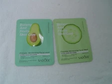 NEW SADOER LOT OF 2 BOTANY AND FRUITS SKIN CARE FACIAL MASKS