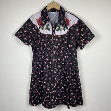 BoozeLele 2XL Western Dress Vintage Floral 100% cotton Button Shirt Rockabilly