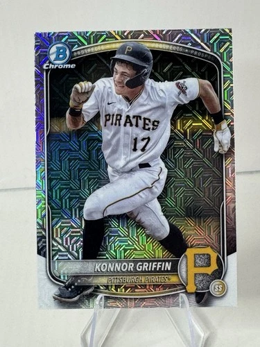 🔥🔥 Konnor Griffin 2025 Bowman Chrome Mega Box Mojo Refractor BCP-86 Pirates