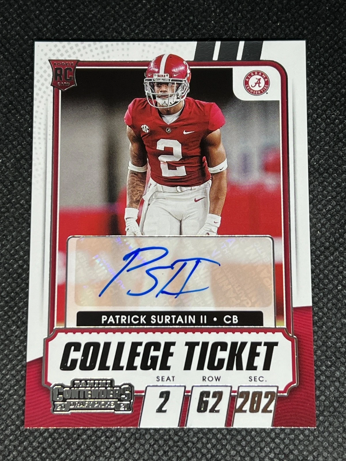 Patrick Surtain 2021 Contenders Draft Picks College Ticket Rookie Auto #151