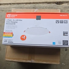 Commercial Electric Ultra Slim 6" Color changing Recessed LED Kit 4-pk New 