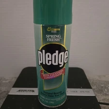 Vtg SC Johnson Pledge Dusting Furniture Polish Spray Can Spring Fresh 1993