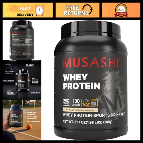 High-Protein Vanilla Whey Powder, 25g Protein per Serving, WPC & WPI Blend, 900g deal from eBay