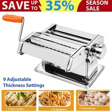 9 IN 1 STAINLESS STEEL PASTA LASAGNE SPAGHETTI TAGLIATELLE RAVIOLI MAKER MACHINE