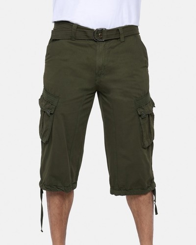 XRAY JEANS-men’s Belted 18” Inseam Below Knee cargo shorts/Olive/size 40 - Picture 5 of 8