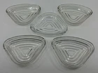 Vintage Anchor Hocking Manhattan Glass Set of 5 Replacement Relish Tray Inserts