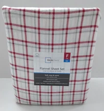 Mainstays 4-Picece Red Plaid Flannel Sheets Set