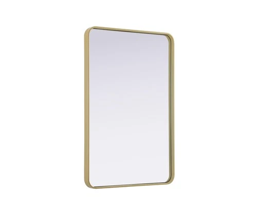 Elegant Decor Contour Metal Rectangle Mirror 27X40" Brass - Picture 4 of 11