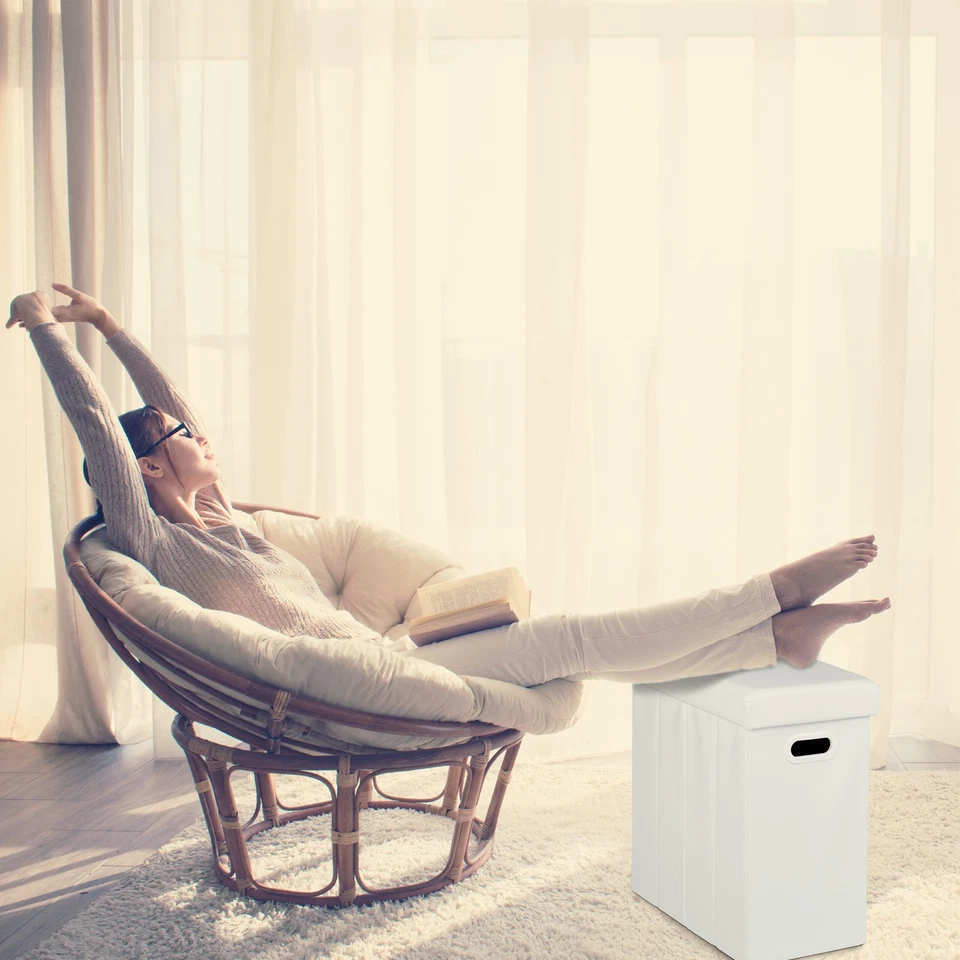 Sitzhocker Sitztruhe Falthocker Stauraumhocker Polsterhocker faltbar 48 L - Bild 3 von 4