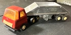 Vintage 1970s Tonka Red Semi-Truck Tractor & Silver Trailer - Pressed Steel