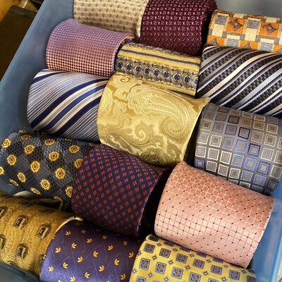 10 Ties RANDOM - Neck Tie Men's - LOT OF 10 Mystery Striped Plaid Solid Classic