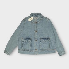 On 34th Women's Denim Chore Jacket Retro Style Workwear New With Tags