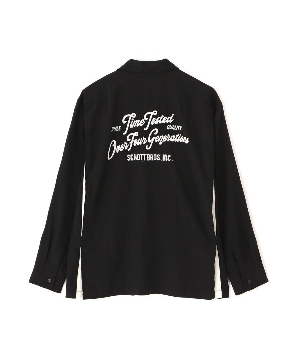 【schott】Embroidery Bowling Shirt Schott Bowling Shirt, Open Collar, Embroidered Logo, One