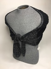 Women  s 600 West Black Cable Knit Sweater Shawl Wrap  One Size NWT