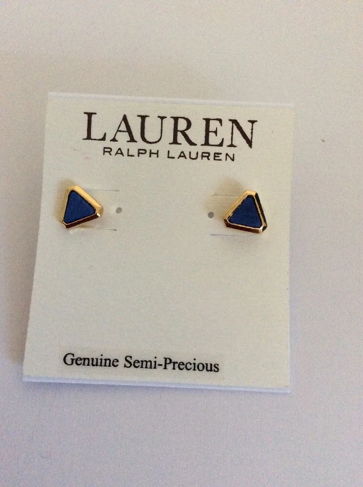 $30 Ralph Lauren Pequeños Pendientes Triángulo Azul Real SemiPreciosos 86a Foto 4 de 4