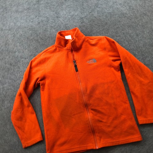 The North Face Jacket Boys Medium Orange Fleece Full Zip Embroidered Youth * - Picture 2 of 10