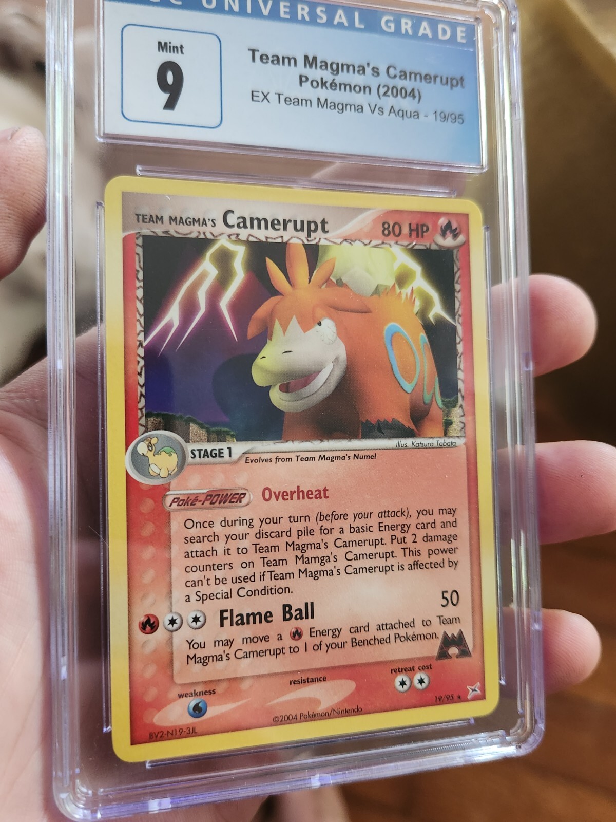EX Team Magma vs Team Aqua Team Magma's Camerupt 19/95 CGC 9 Graded Pokemon Card