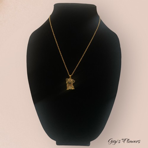 Golden Coy Pug Pendant Necklace 19” - Picture 3 of 4