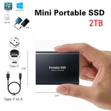 2TB External Hard Drive SSD Disk Memory Storage USB 3.0 HDD for PC Laptop Phone