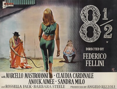8 1/2 : Eight & A Half 1963 UK quad poster print 30x40'' Federico Fellini FREEP&P