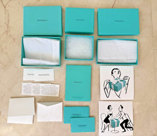 LOT 3 Tiffany  Co. Blue Gift Presentation Boxes, Note  Care Cards Shopping Bag