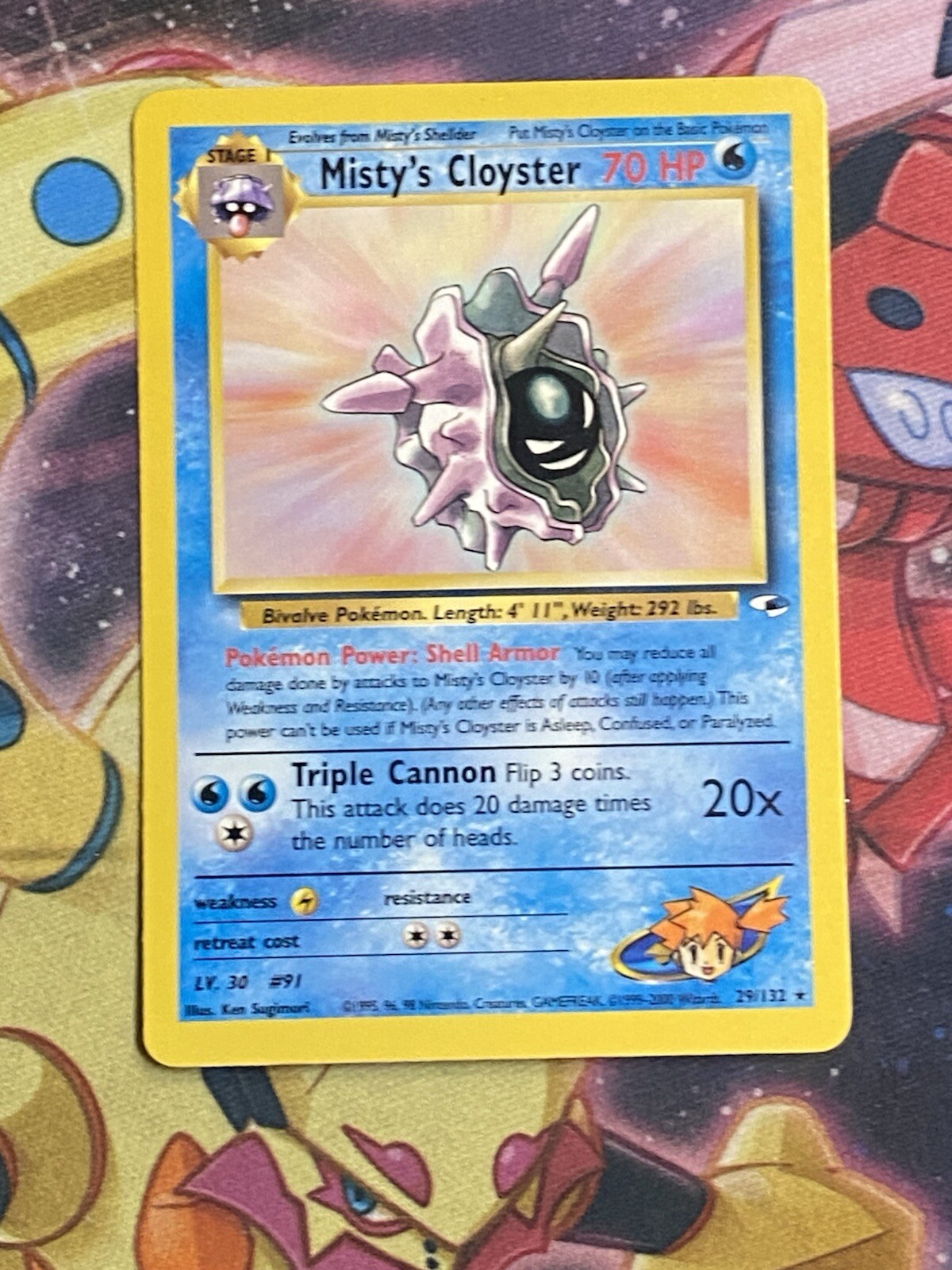 Misty's Cloyster 29/132 Gym Heroes Rare Pokemon Card LP