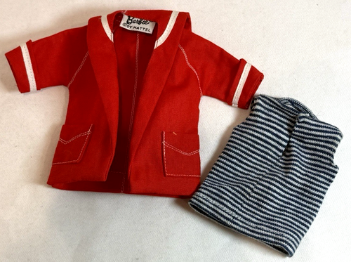 Vintage BARBIE Doll Red Jacket & Blue/White Stripe Top #963 RESORT SET 1960's